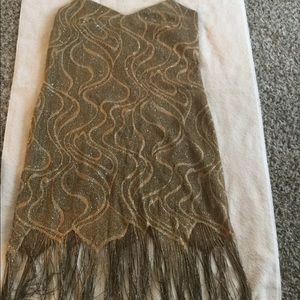 Gold dress with fringes